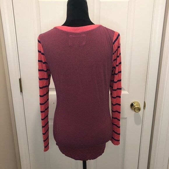 Green Source long sleeve pink blue stripe shirt - Picture 6 of 9